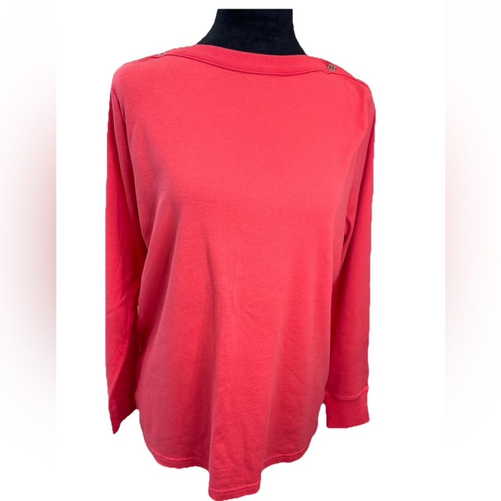 CHAPS pink ladies pullover all cotton knit boat next top size‎ 1X beach cruise